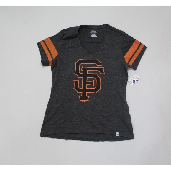 Majestic Tops - San Francisco Giants Women Gray Top Shirt Majestic Size XL